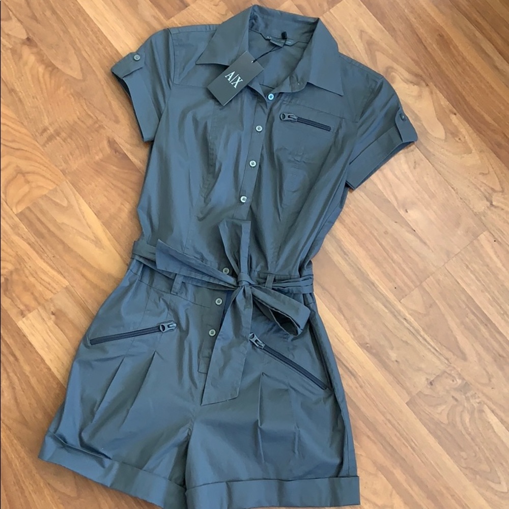 NWT A/X Armani Exchange Gray Shorts Romper